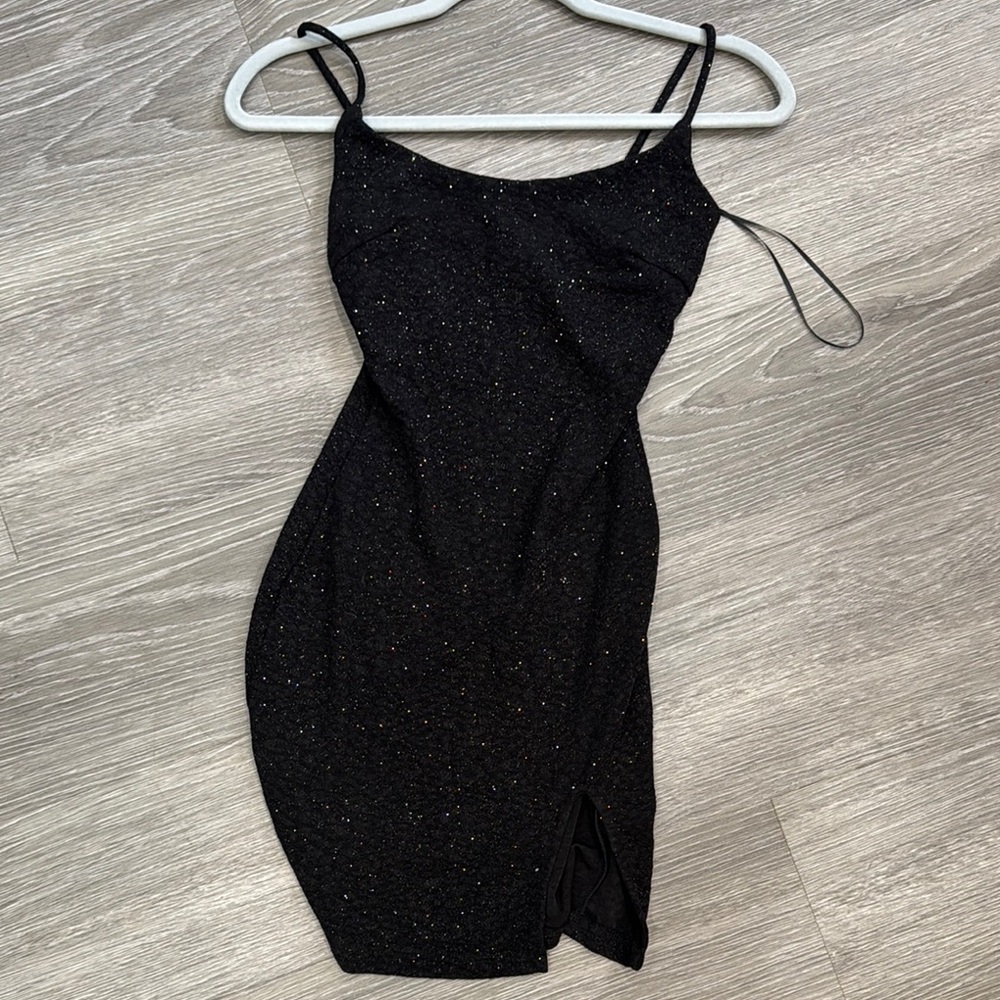 Elegant Black Glitter Dress